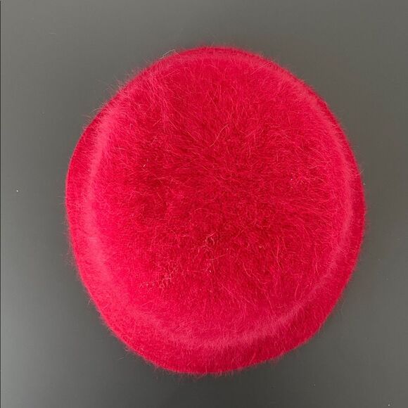 VTG Angola Wool Blend Strawberry Red Fuzzy Bucket Hat M/L Preppy Street Classic main image 5